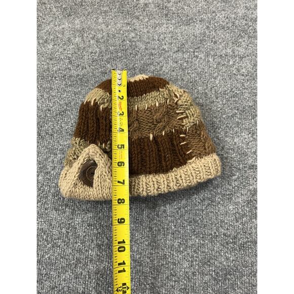 Wool Hand Knit Kids Beanie Mountain Climbing Art Goblincore Nature Cozy Cottage - Picture 7 of 9